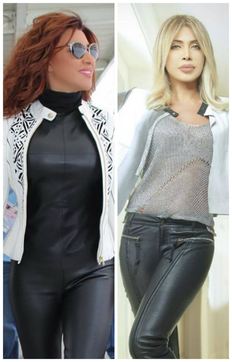 صور نجوى كرم على خطى نوال الزغبي في بنطال الجلد الأسود من ناسبها أكثر؟